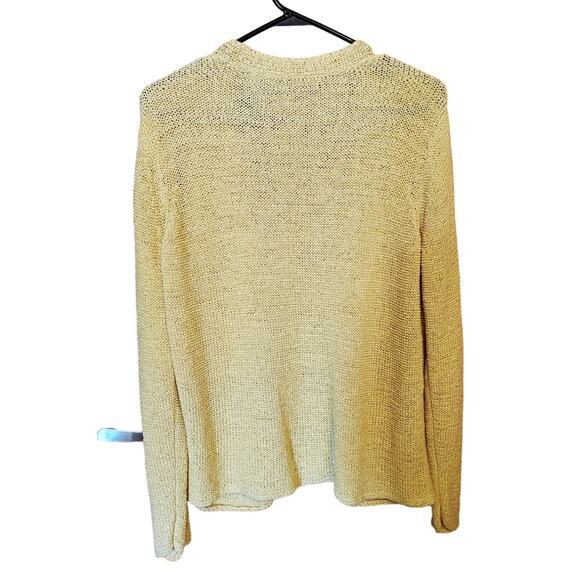 Crazy Horse Womens Size XL Cardigan Button Up Yellow Long Sleeve Knit Spring - Picture 2 of 7